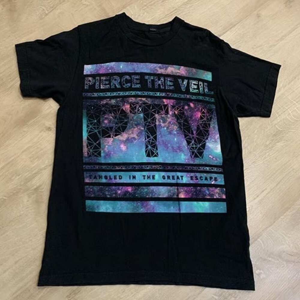 Early Tultex Pierce The Veil Tangled In The Great Escape Black T-Shirt Men’s M